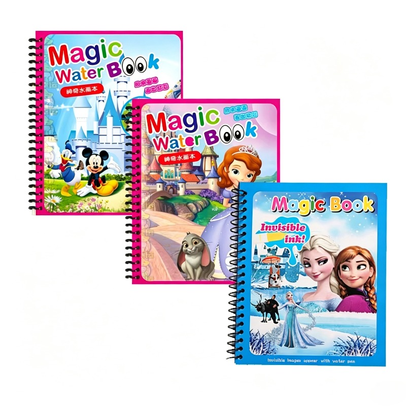 Reusable Water Magic Coloring Book - Set Mainan Menggambar Lukisan Air Kartun