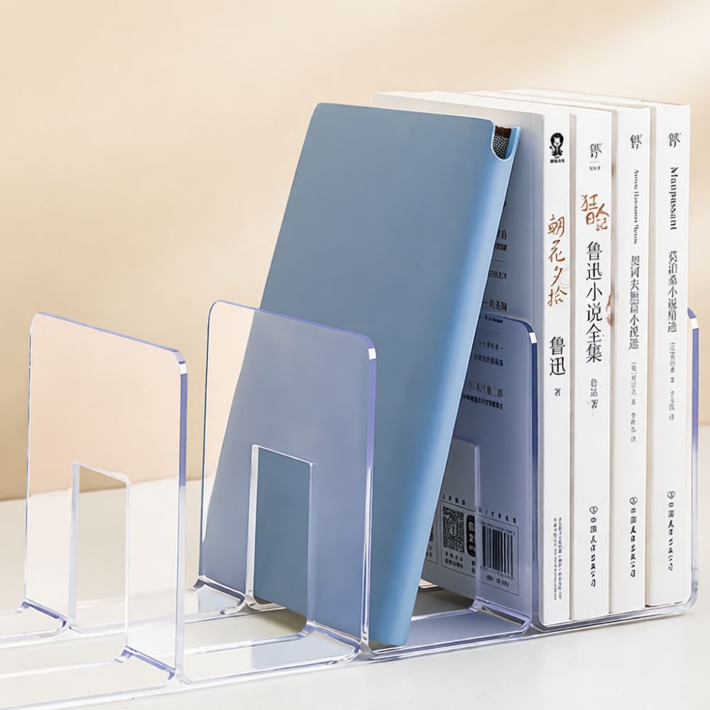 Clear Acrylic Book Stand Holder - Rak Penyimpan Buku Akrilik Bening, Organizer
