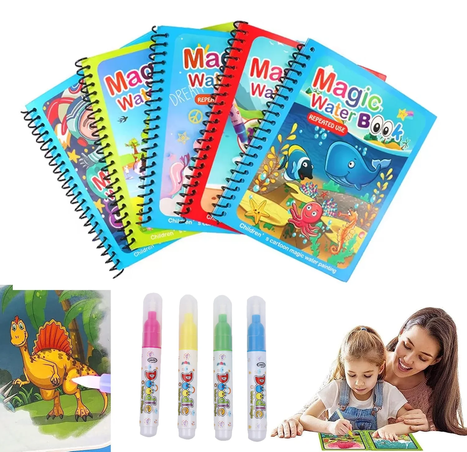 Reusable Water Magic Coloring Book - 1 Buah Buku Ajaib Lukisan Cat
