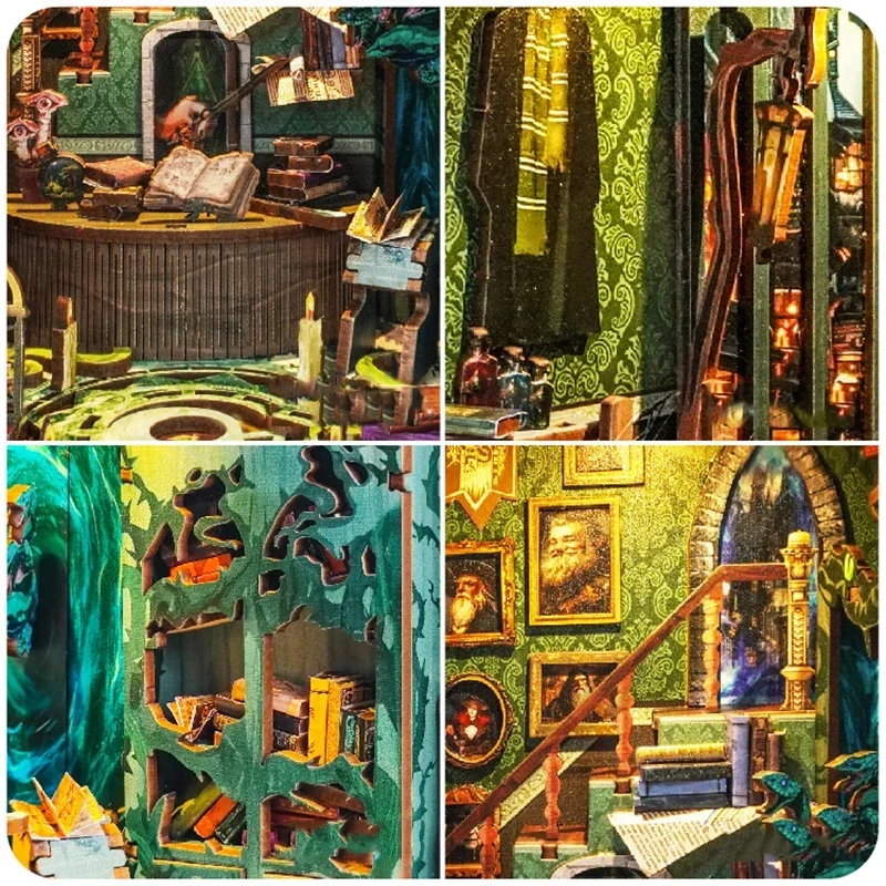 Model Miniatur DIY Rumah Ular  - Diy Wooden Book Nook Kit Shelf Insert ulasan dan harga