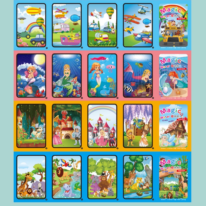Buku gambar air ajaib buku mew - Reusable Water Magic Coloring Book ulasan dan harga