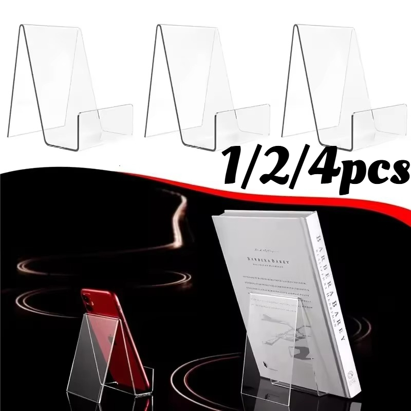 1/2/4 buah Penyangga Buku Akri - Clear Acrylic Book Stand Holder ulasan dan harga