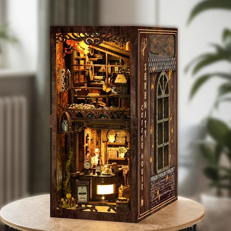 Rak Buku Serenity Coffee House - Diy Wooden Book Nook Kit Shelf Insert ulasan dan harga