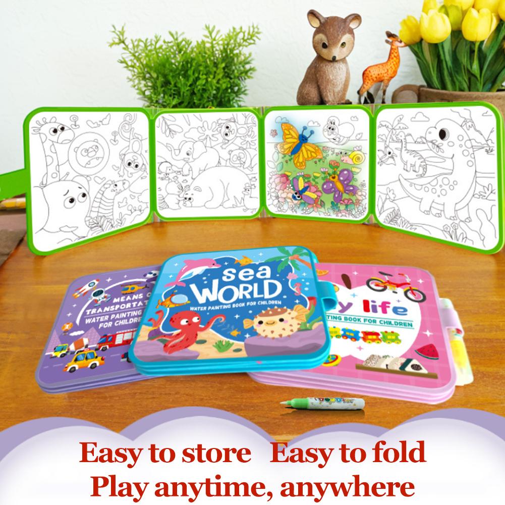 Buku Gambar Air Ajaib DIY Buku - Reusable Water Magic Coloring Book ulasan dan harga