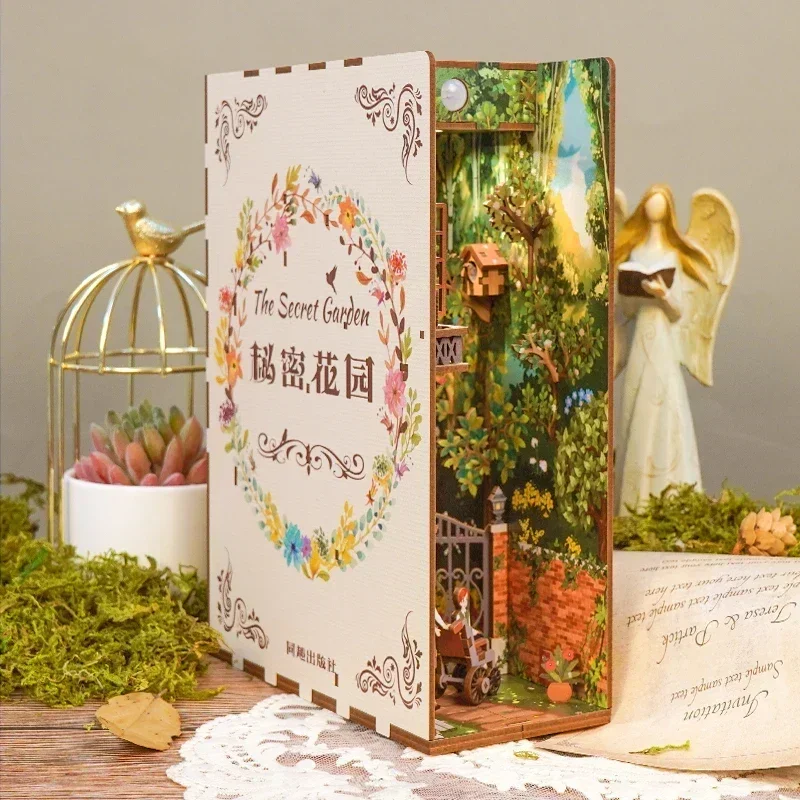 Kit Rak Buku Miniatur DIY dari - Diy Wooden Book Nook Kit Shelf Insert ulasan dan harga