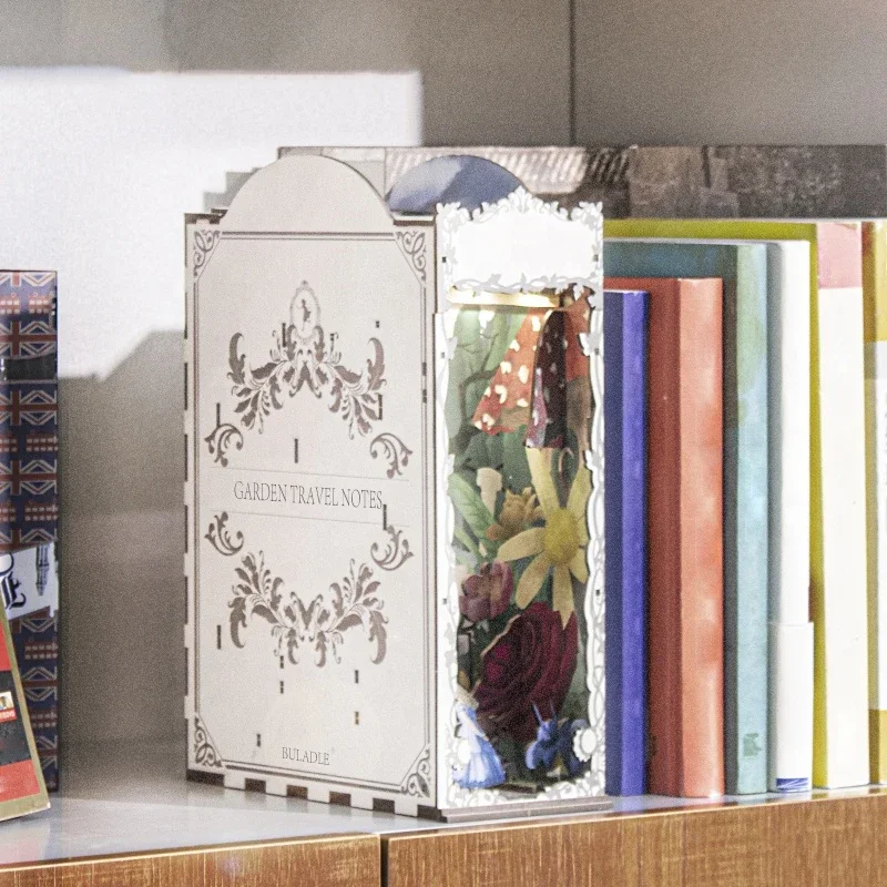 Taman Travelogue Bookends Rak  - Diy Wooden Book Nook Kit Shelf Insert ulasan dan harga